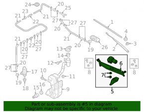 Windscreen wiper trapezoid with motor VW Passat 20-22