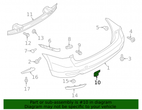 Tow Hook Cap Rear Bumper Subaru Forester 14-18 SJ
