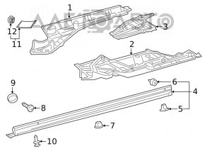 Toyota Venza 21 rear left underbody protection - dented
