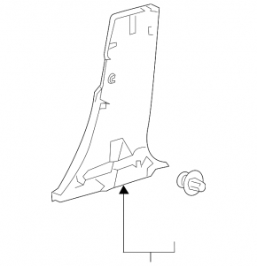 Toyota Prius 50 21-22 black center pillar trim, scratched, lower left