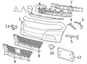 Front bumper mount, left lower, Dodge Charger 15-23 rest.