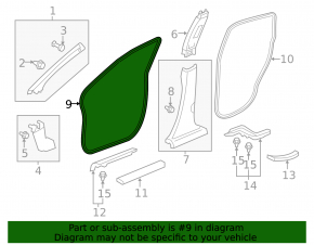 Front left door seal for Honda CRV 12-14