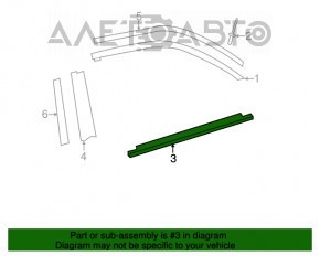 Molding door-glass central rear right Toyota Camry v50 12-14 usa