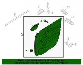 Door trim card front left Kia Niro 17-22 black, Harman Kardon, for seat memory