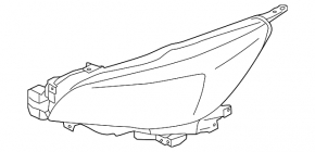 Subaru Legacy 15-17 bare left headlight, halogen, pre-rest