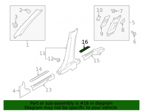 Door sill trim rear right outer Kia Soul 14-19