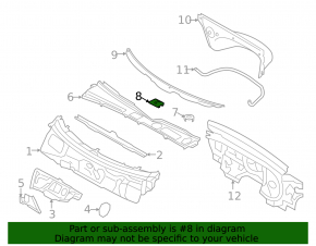 Left windshield wiper cover for Audi A4 B8 09-16 coupe