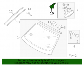 Audi Q3 8U 15-18 interior mirror trim for rain sensor, black, complete