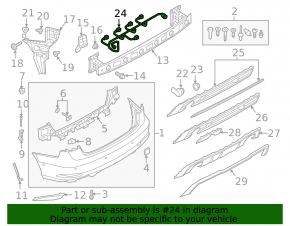 Audi A3 8V 15-20 4d, 5d rear bumper wiring for parking sensors and BSM