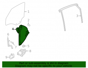 Window lifter with motor rear right Audi A3 8V 15-20 4d, 5d
