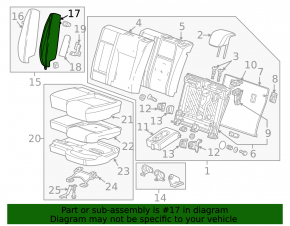 Airbag rear left seat Buick Encore 13-19 gray, leather