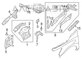 Front right quarter panel for Nissan Altima 13-14