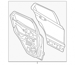 Door bare rear right Ford Ecosport 18-22 graphite EE, dented