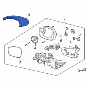 Right side mirror cover for Ford Mustang Mach-E 21-25 (upper)
