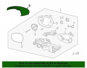 Right side mirror cover for Ford Mustang Mach-E 21-25 (upper)