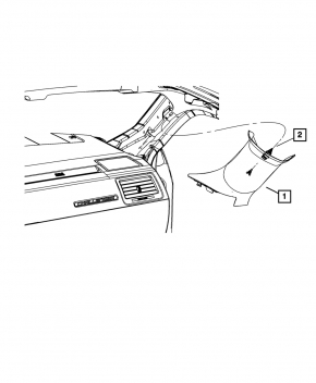 Upper left front pillar trim for 09-14 Dodge Challenger, black