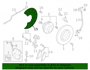 Front left brake disc cover Audi Q3 8U 15-18