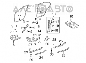 Mercedes W221 lower left center pillar trim
