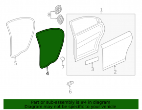 Chevrolet Volt 11-15 front right door seal