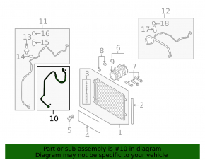 Air conditioning condenser-compressor pipe VW CC 08-17