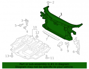 TV radiator panel VW CC 13-17 rest, broken