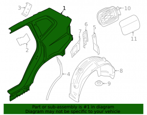 Quarter wing rear left BMW X7 G07 19-