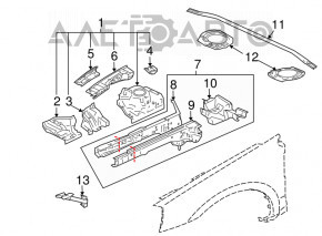 Mitsubishi Galant 04-12 front right quarter