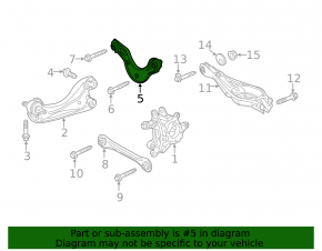 Upper Rear Left Transverse Arm Honda Civic X FC 16-21