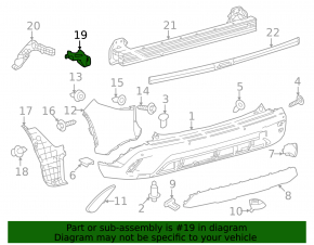 Left rear bumper mount under the taillight for Toyota Corolla Cross 22-26