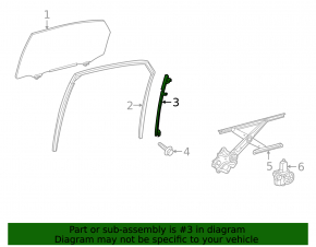 Rear left door glass guide Lexus RX350L RX450hL 18-22 long