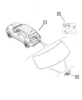 Rear glass of the trunk door Fiat 500X 16-18