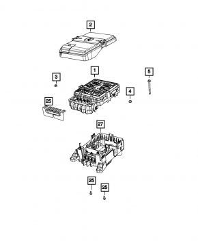 Jeep Grand Cherokee WL 21-25 3.6 hood fuse box