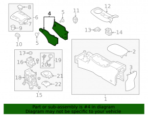 Nissan Leaf 13-17 black lower left side console trim