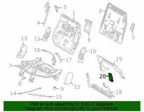 3rd row seat runner plug, left, black, Toyota Sienna 21-25