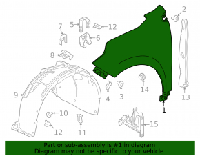 Front left wing Chevrolet Equinox 18-