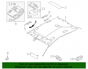 Front left ceiling handle Hyundai Sonata 20-23 gray