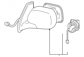 Left side mirror assembly for Lexus GX470 03-09