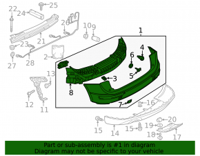 Bare rear bumper Audi Q5 8R 09-17