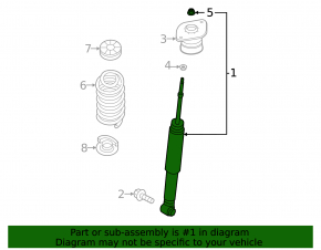 Shock absorber rear left Nissan Sentra 20-25