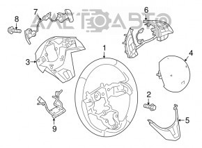 Naked steering wheel Mazda 6 13-21 rubber