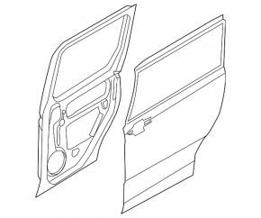 Door bare rear left Ford Transit Connect MK2 13- passenger