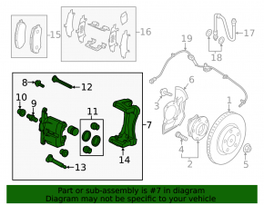 Front right brake caliper for Mazda CX-50 23-25