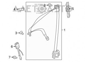 Driver's seat belt Mercedes CLA 14-19