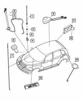 Jeep Compass 11-16 Front Antenna Cable