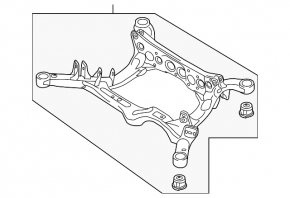 Rear subframe Audi A6 C7 12-18 AWD is rusty, 3 gearbox bushings are cracked
