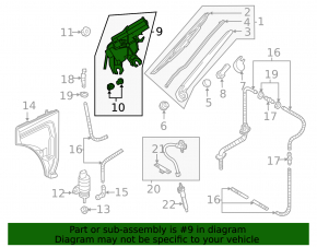Windscreen wiper trapezoid with motor rear Audi Q7 16-19
