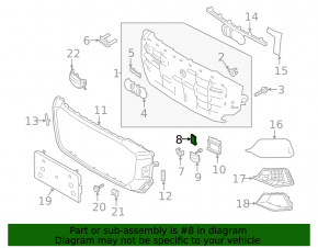 Right radiator grille plug for Audi Q8 19-26 (structure)