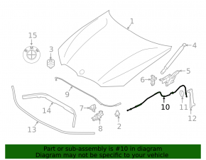 Hood release cable rear BMW 3 G20 19-