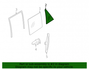 Door glass triangle rear right BMW X5 E70 07-13 tinted, frame broken