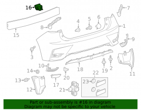 Left rear bumper reinforcement fang for Lexus CT200h 11-17